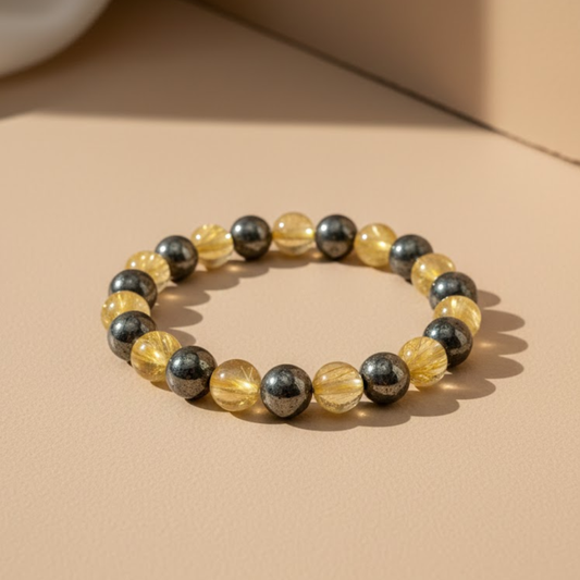 Wealth Magnet Citrine & Pyrite Prosperity Bracelet
