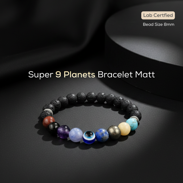 Natural 9 Planets Matt Bracelet