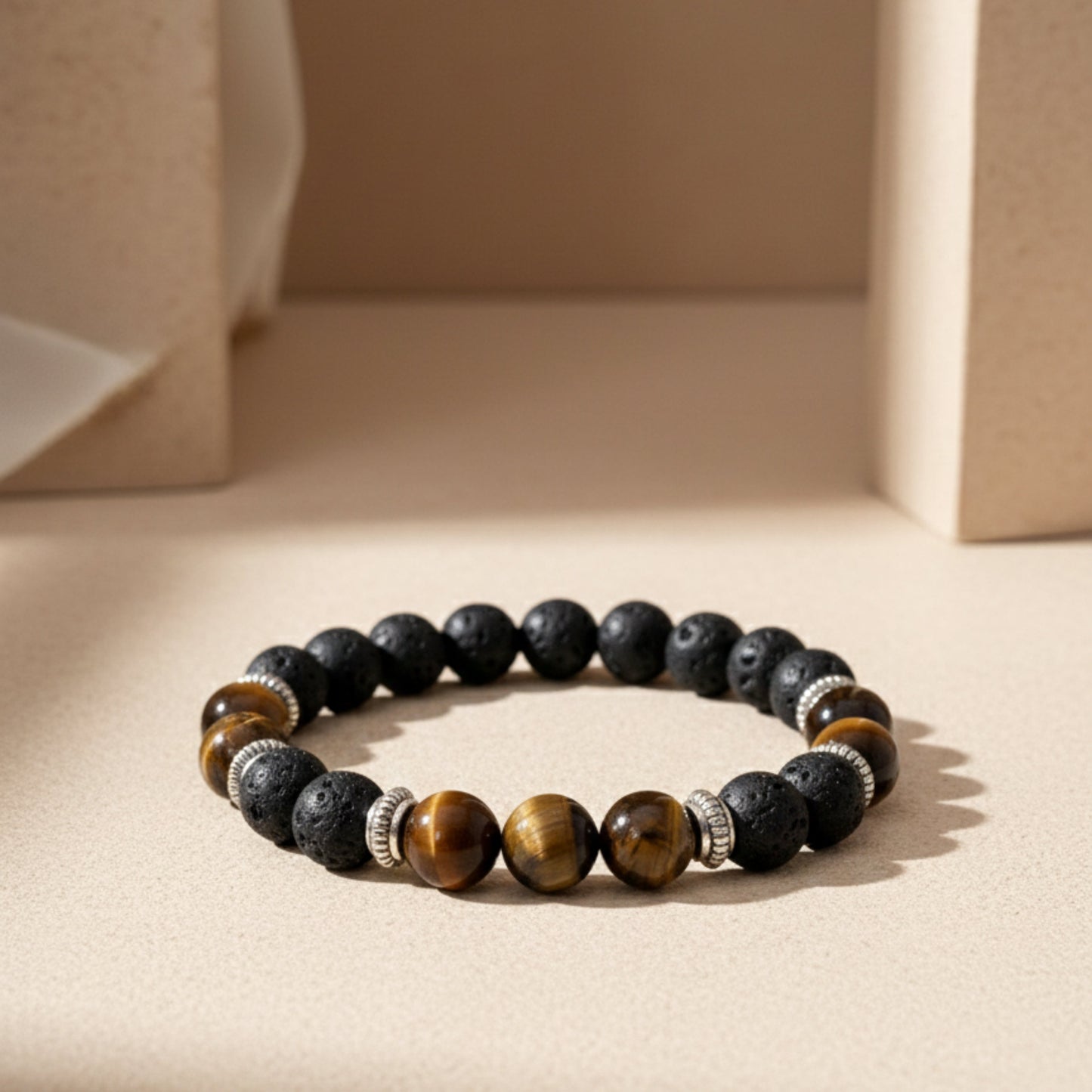 Natural Lava Tiger Eye Bracelet