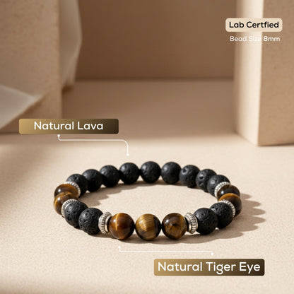 Natural Lava Tiger Eye Bracelet