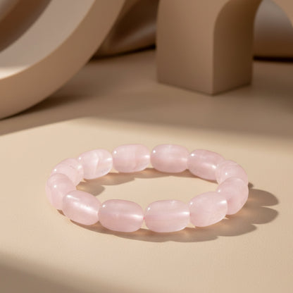 Natural Rose Quartz Tumble Bracelet