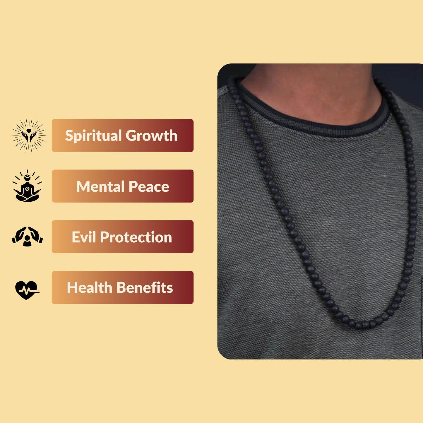 Natural Karungali Malai 108+1 Beads (Mala)