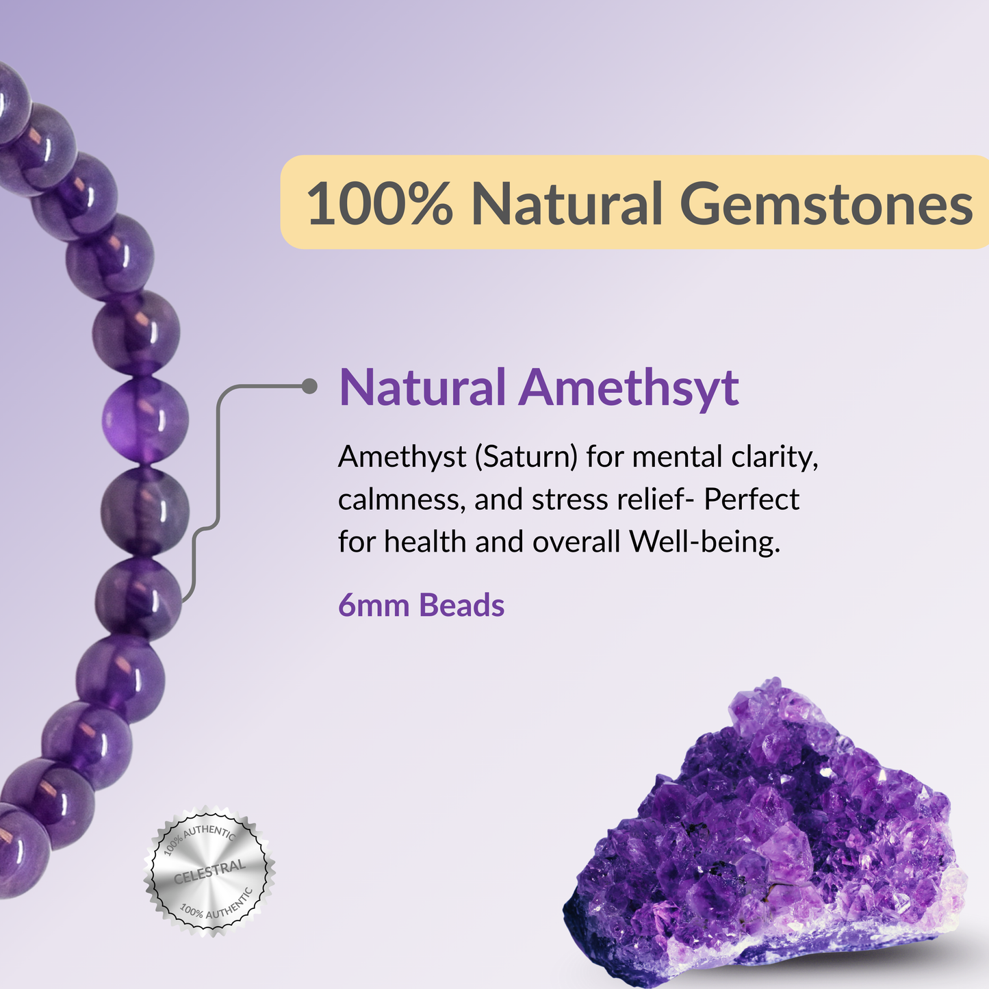 Natural Amethyst Bracelet